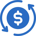 Dollar sign with circular arrows